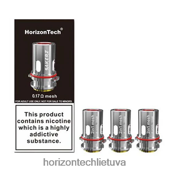 Horizon Tech Falcon Coils - HorizonTech Sakerz ritės (3 pak.) JZ6P806 2 viename tinklelis 0,17 omo (3 pakuotės)