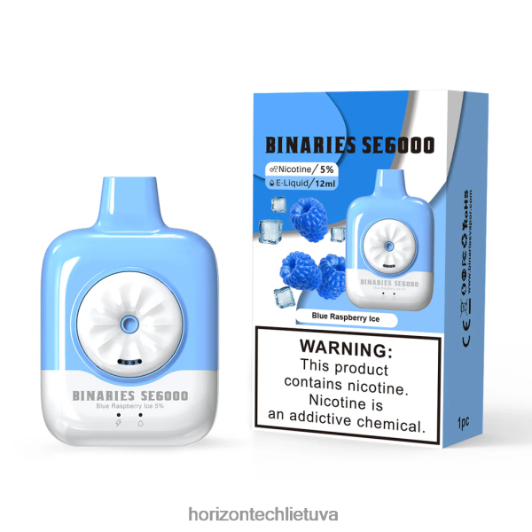 Horizon Tech Company - HorizonTech Binaries Cabin vienkartinis 12ml JZ6P80125 mėlynas aviečių ledas