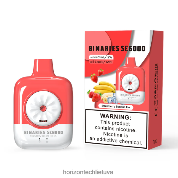 Horizon Tech Vape - HorizonTech Binaries Cabin vienkartinis 12ml JZ6P80134 braškių bananų ledukai