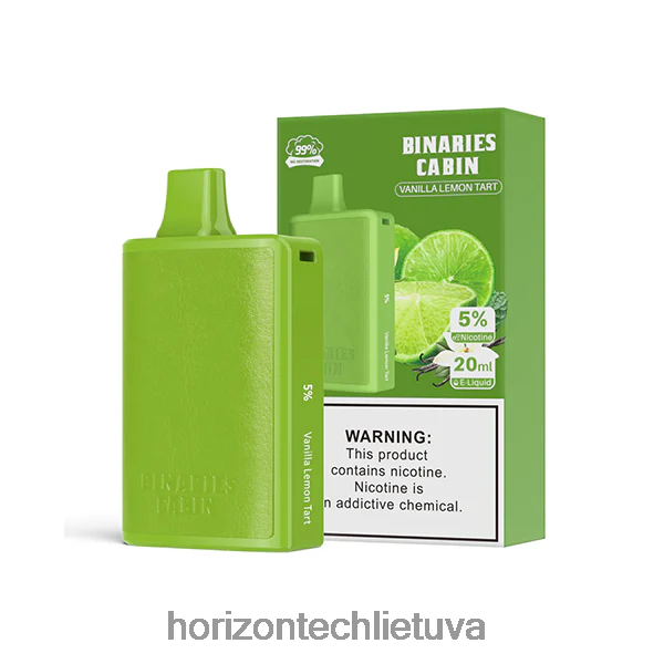 HorizonTech Disposable Vape - HorizonTech Binaries Cabin vienkartinis 20ml JZ6P8070 vanilinis citrininis pyragas