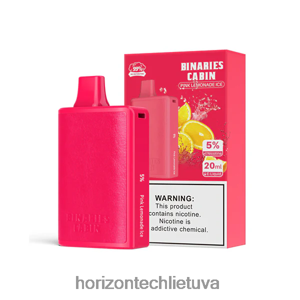 Horizon Tech Vape Coils - HorizonTech Binaries Cabin vienkartinis 20ml JZ6P8067 rožinis limonado ledas