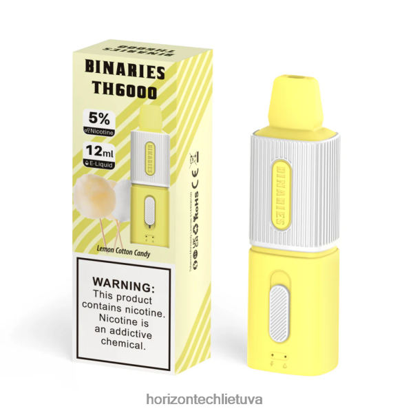 HorizonTech Disposable Vape - HorizonTech Binaries Cabin th6000 vienkartinis 12ml JZ6P80100 citrininė cukraus vata