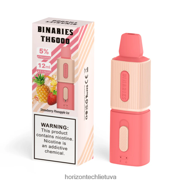 Horizon Tech Company - HorizonTech Binaries Cabin th6000 vienkartinis 12ml JZ6P80105 braškių ananasų ledukai