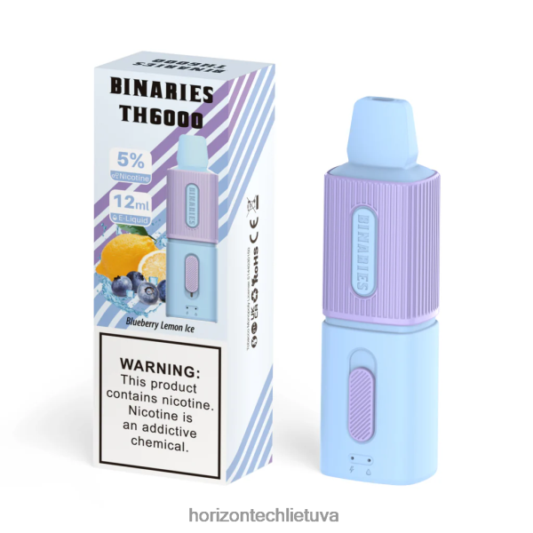 Horizon Tech Company - HorizonTech Binaries Cabin th6000 vienkartinis 12ml JZ6P80115 mėlynių citrinų ledukai