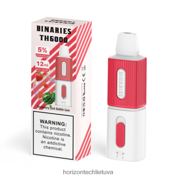 Horizon Tech Vape Coils - HorizonTech Binaries Cabin th6000 vienkartinis 12ml JZ6P80117 braškių sodri guma